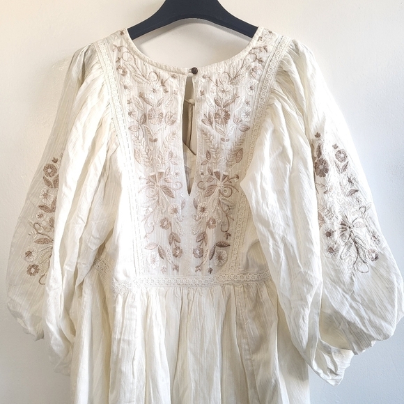 New Anthropologie Viveka Embroidered Lace Floral Ivory Mini Dress NWT Size XS - Picture 15 of 17